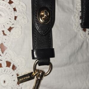 Coach Black Leather Bag with Gold Accents